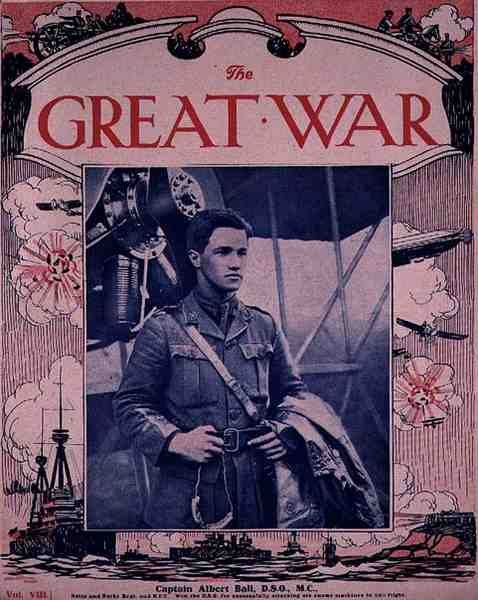 Albert Ball kapitány (1896-1917) D.S.O, M.C., a „The Great War” első borítója, 1. évf. VIII, 1917 körül (mélynyomás) alkotó: English Photographer