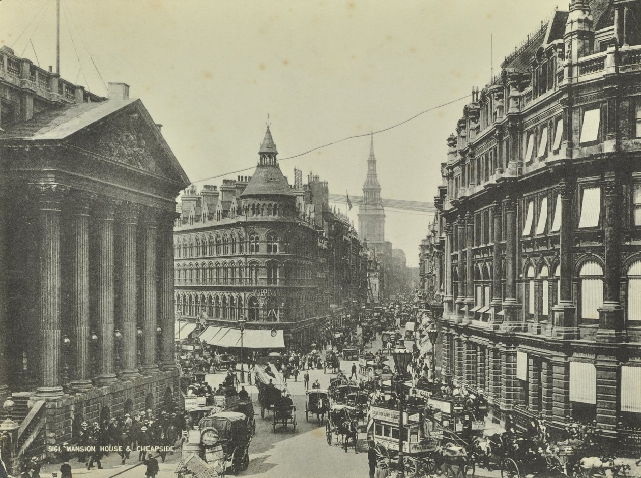 Cheapside, a Mansion House-ból, City of London, 1885 alkotó: English Photographer
