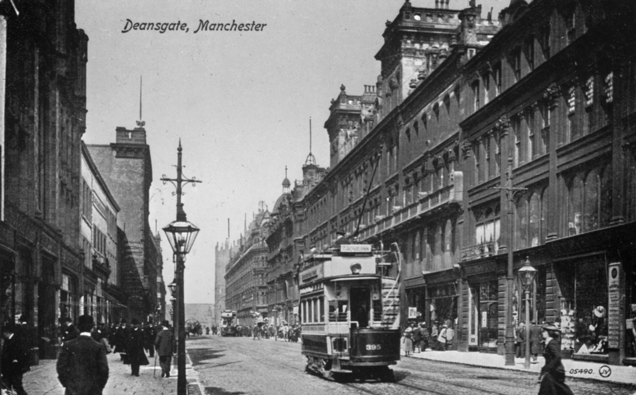 Deansgate, Manchester, 1910 körül (bw fotó) alkotó: English Photographer