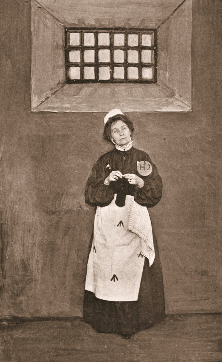 Emmeline Pankhurst a Holloway börtön egyik cellájában alkotó: English Photographer