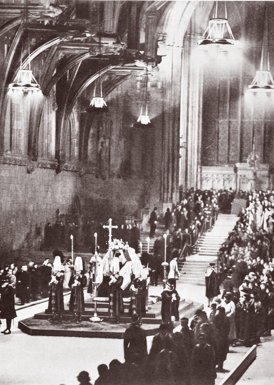 V. György államban fekszik a Westminster Hallban, 1936 alkotó: English Photographer