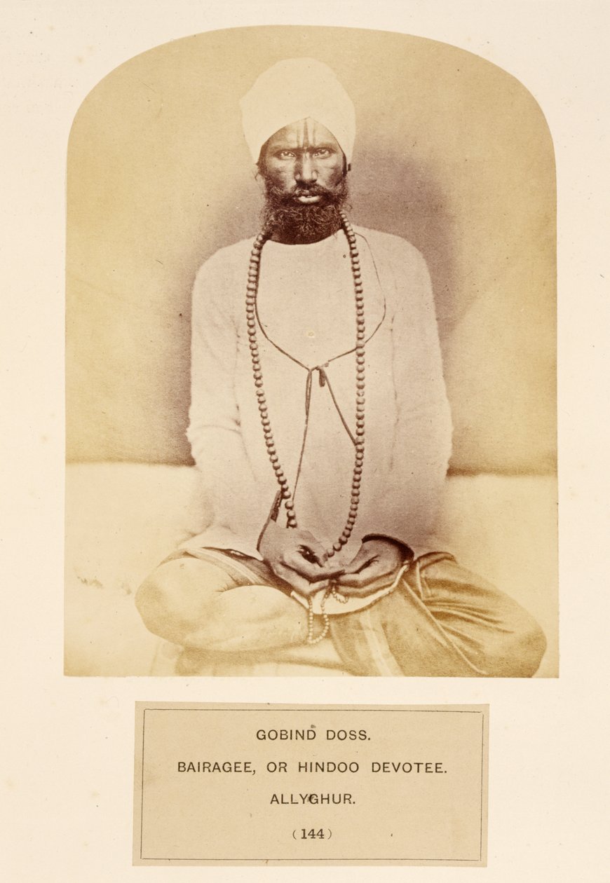 Govind Doss, Bairagee vagy Hindoo Bhakta, Allyghur, J. Forbes Watsontól, The People of India, 1868-ban (albumnyomat) alkotó: English Photographer
