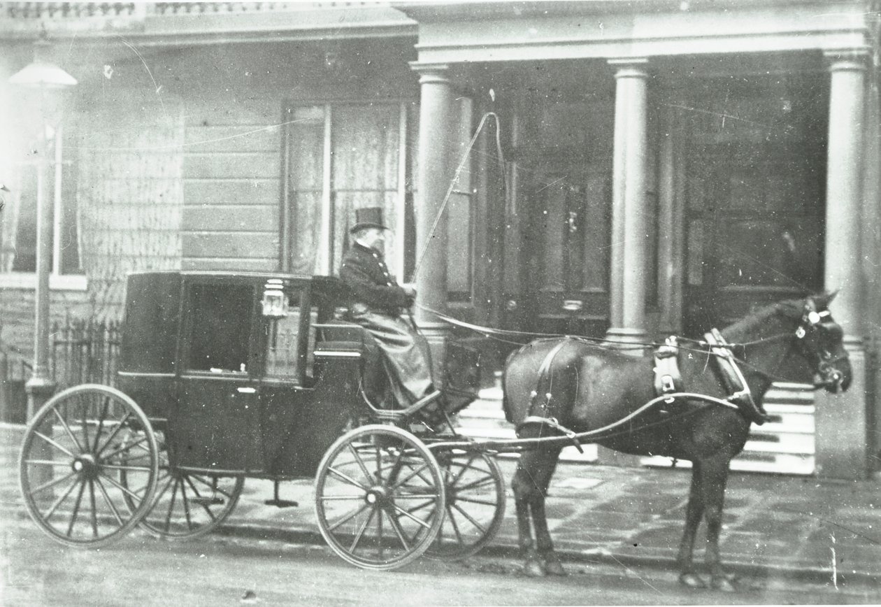 Lóvontatású taxi, 1890 alkotó: English Photographer