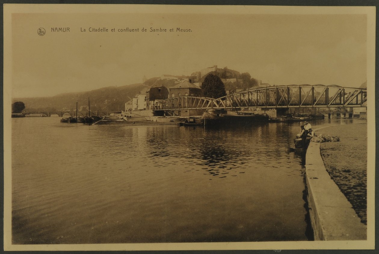 A Citadella és Sambre és Meuse összefolyása, Namur, 1914 körül alkotó: English Photographer
