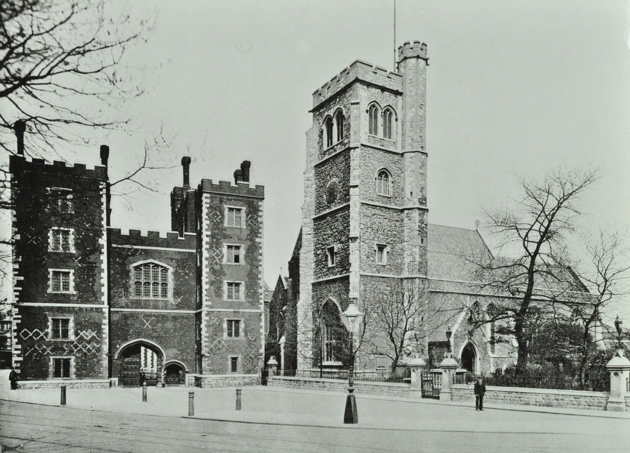Lambeth-palota Szent Mária-templom, Lambeth Palace Road: átjáró és Szent Mária-templom, 1890 alkotó: English Photographer