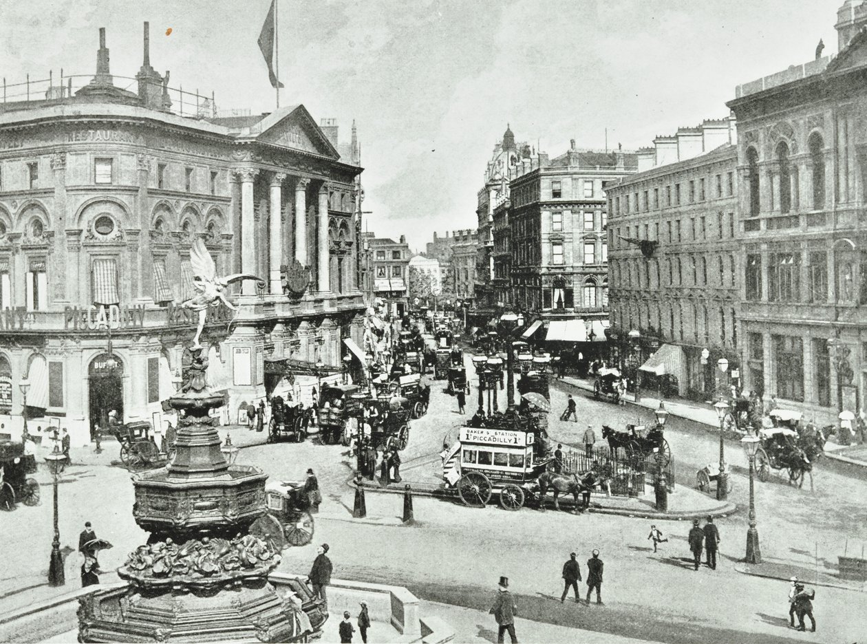 Londoni pavilon, Piccadilly Circus, Westminster LB: keletre nézve, 1896 alkotó: English Photographer