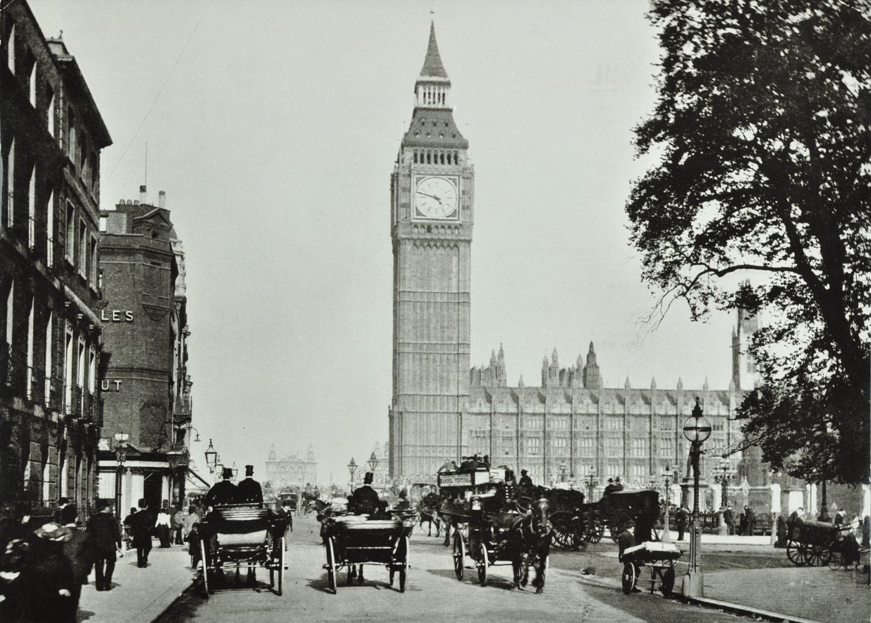 Parliament Square, Westminster LB: A Parlament tér a Bridge Street felé néz, 1895 alkotó: English Photographer