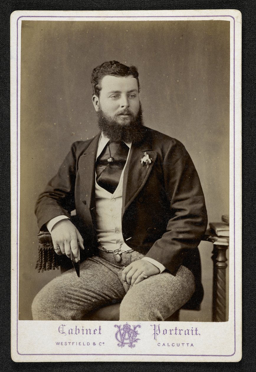 Godfrey Freeman indigóültető úr portréja, Lohurria, Bihar, fényképezett Kalkuttában (f/w fotó) alkotó: English Photographer