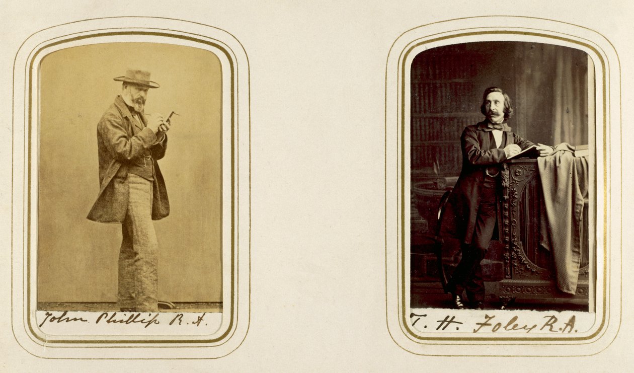 John Phillip és John Henry Foley portréi (szépia fotó) alkotó: English Photographer