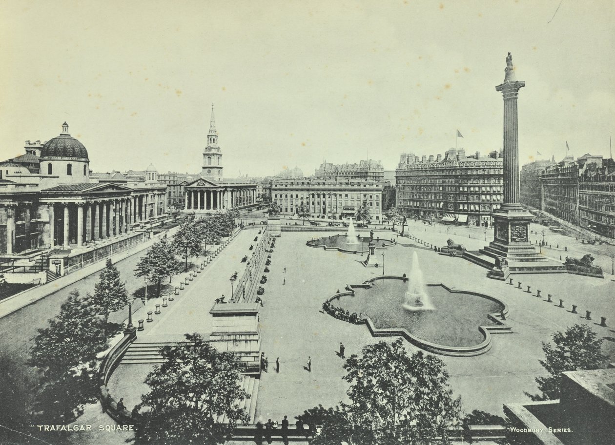 Saint Martin in the Fields National Gallery Nelsons oszlop, Trafalgar Square, Westminster LB: tetőtéri kilátás keletre, 1895 alkotó: English Photographer