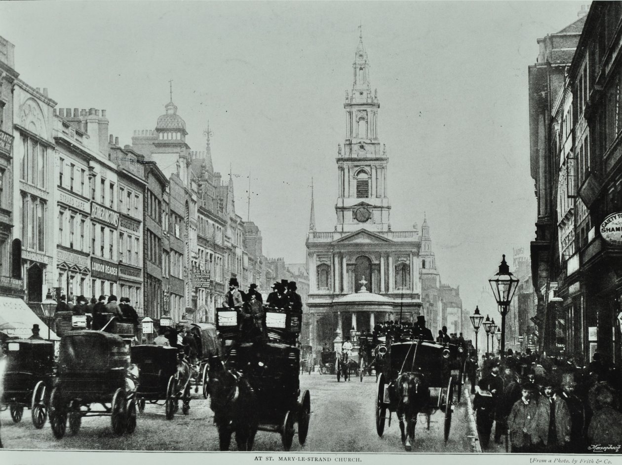 Saint Mary-le-Strand, Strand, Westminster LB: keletre nézve Saint Mary-le-Strand, 1895 alkotó: English Photographer