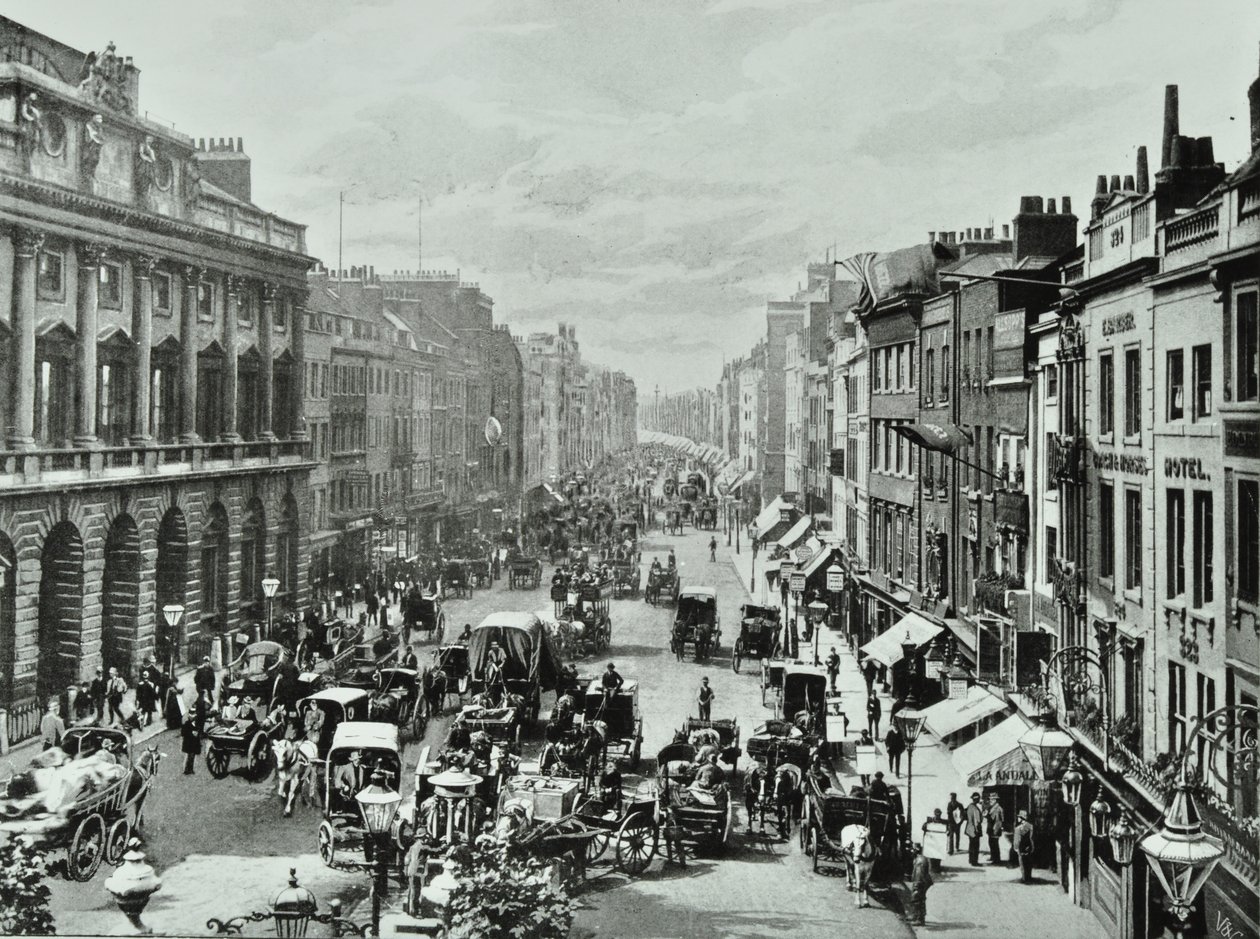 Somerset House, Strand, Westminster LB: nyugatra nézve a Saint Mary-le-Strand, 1895 alkotó: English Photographer