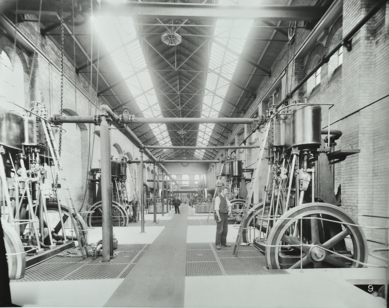 Déli kivezető csatorna, keresztség: a gépház belseje, 1894 alkotó: English Photographer