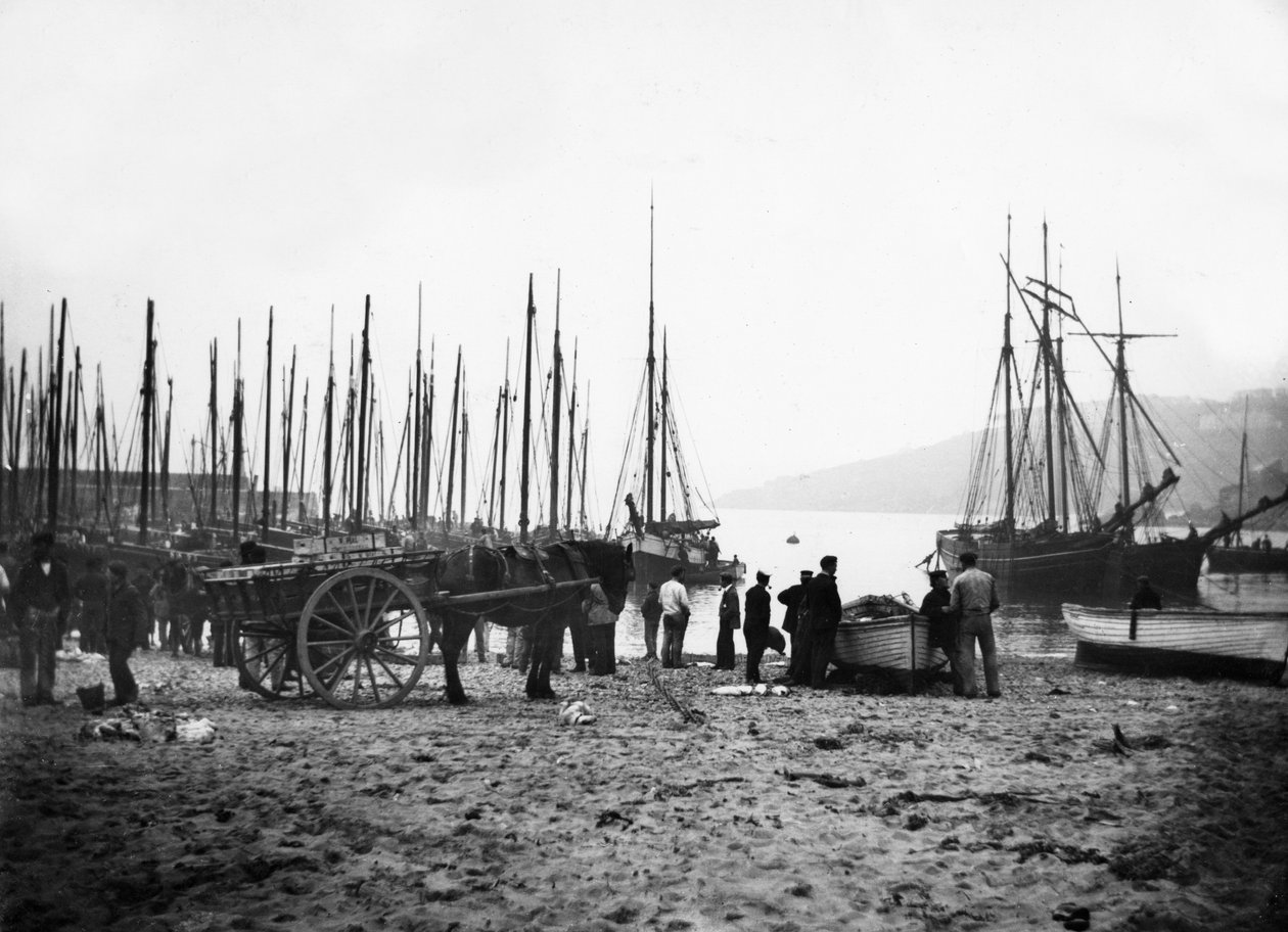 St Ives-i kikötő a Carbis-öböl felé néz, 1880-99 körül alkotó: English Photographer
