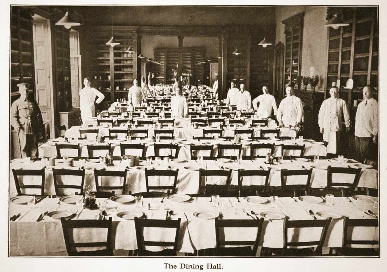 The Dining Hall, Donington Hall, illusztráció a német foglyokról Nagy-Britanniában (fotónyomat) alkotó: English Photographer