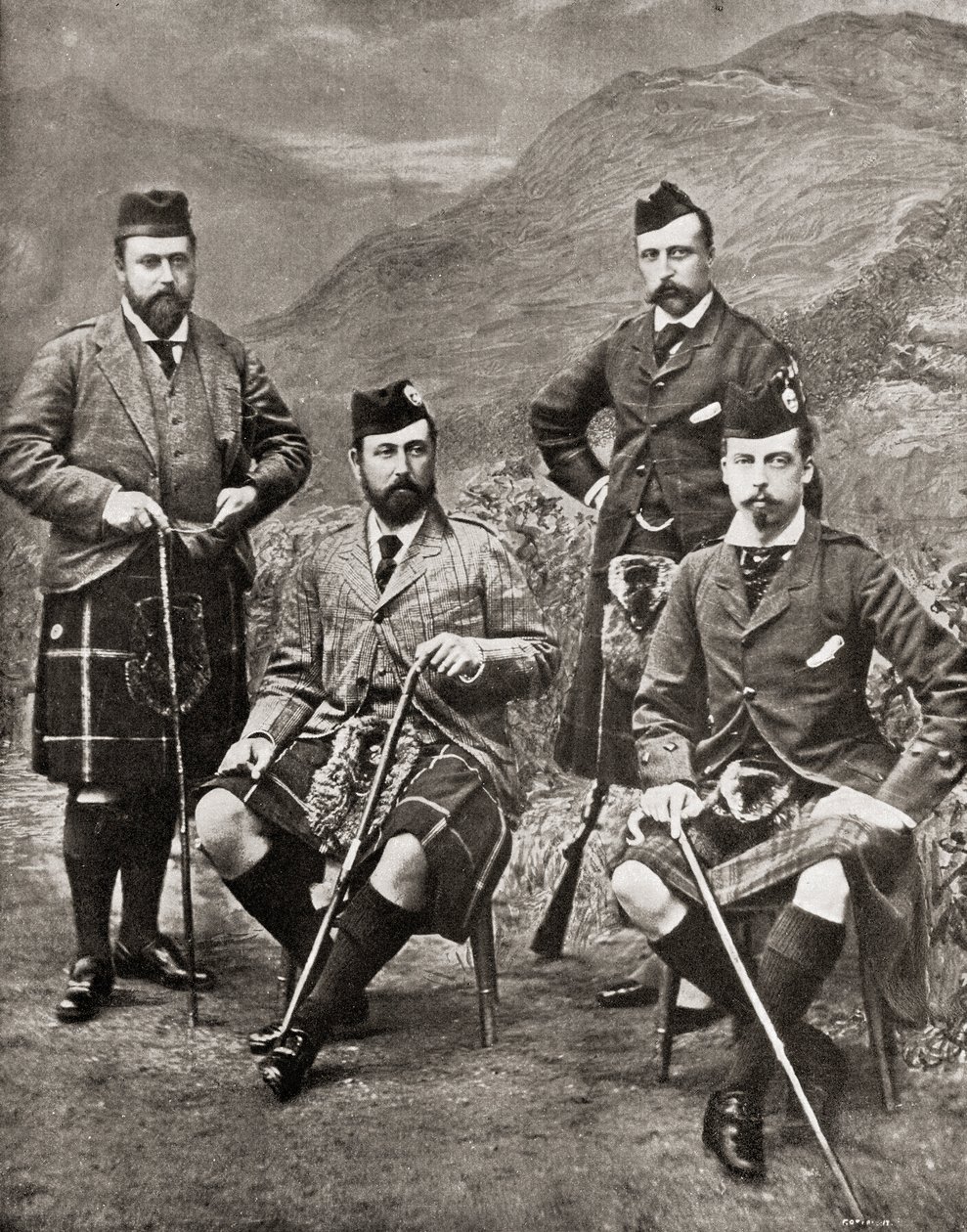 A négy herceg, 1881 (bw fotó) alkotó: English Photographer