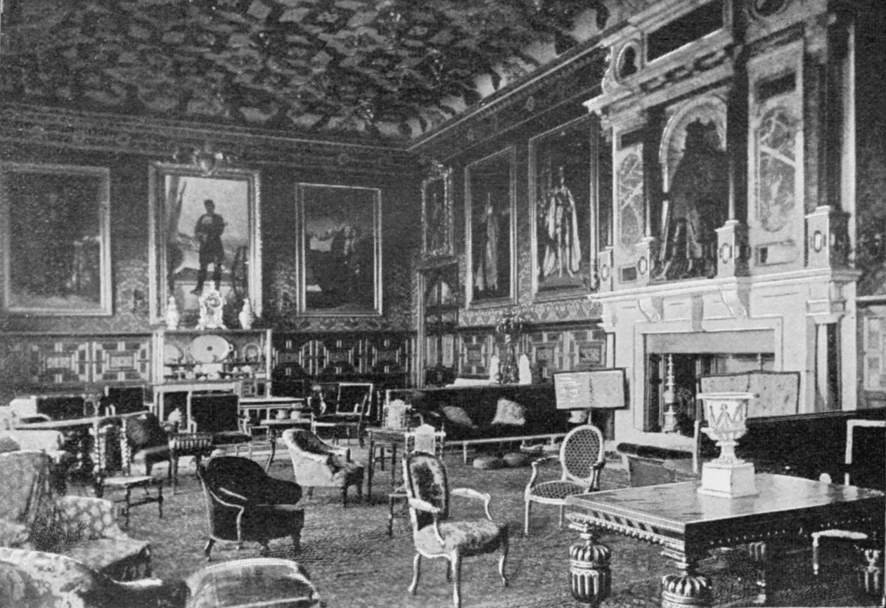 The James I Drawing Room, Hatfield House, megjelent a The Graphicban, 1902. július 19. alkotó: English Photographer