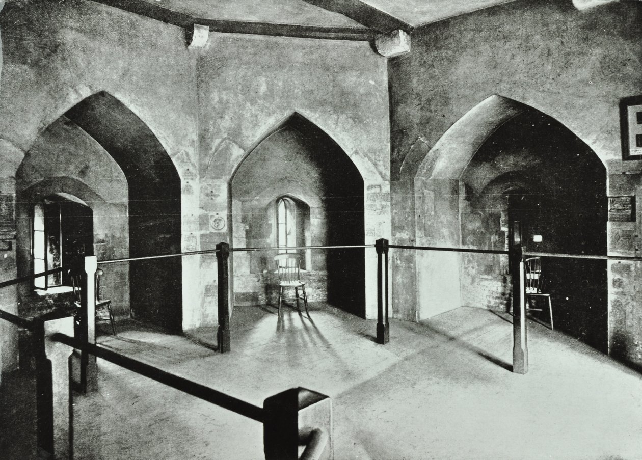 Tower of London, Tower Hill: állami börtönterem a Beauchamp Towerben, 1895 alkotó: English Photographer