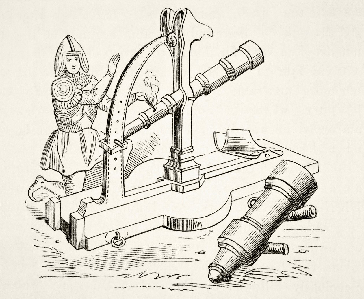 Egy 15. századi ágyú, William Hickman Smith Aubrey (1858-1916) Anglia nemzeti és hazai története című művéből, London, 1890 körül. alkotó: English School