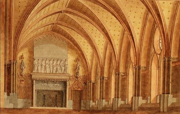 Egy bárói terem, 1840 körül (akvarell) alkotó: English School