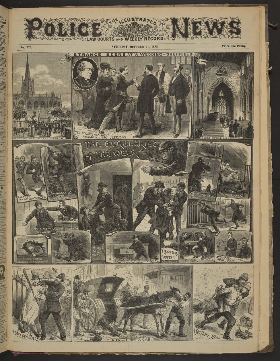 "A CHELSEA GHOST.", Illustrated Police News, 1882. október 21. (újságpapír) alkotó: English School
