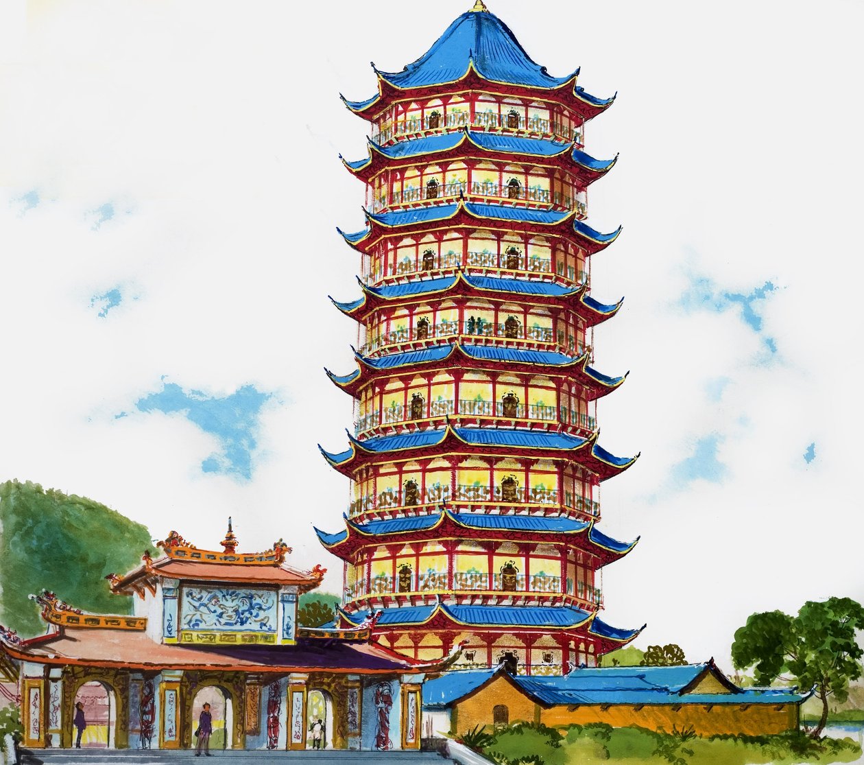 Kínai pagoda, illusztráció a 
