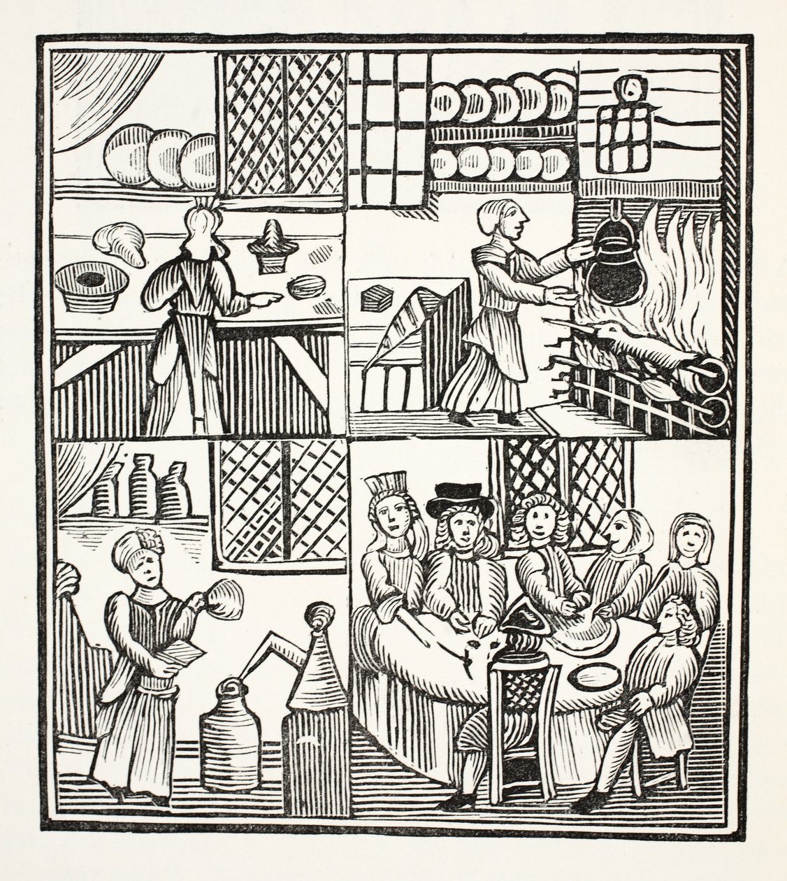 A Cookery Receipts gyűjteménye, illusztráció a Chap-books of the Eightenth Century-ből, John Ashton, pub. 1882 alkotó: English School