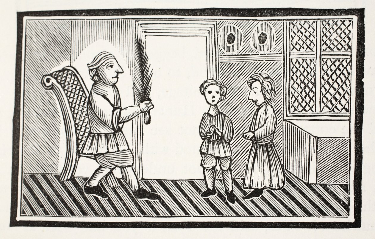 Egy apa és fiai, illusztráció a Chap-books of the Eightenth Century-ből, John Ashton, pub. 1882 alkotó: English School