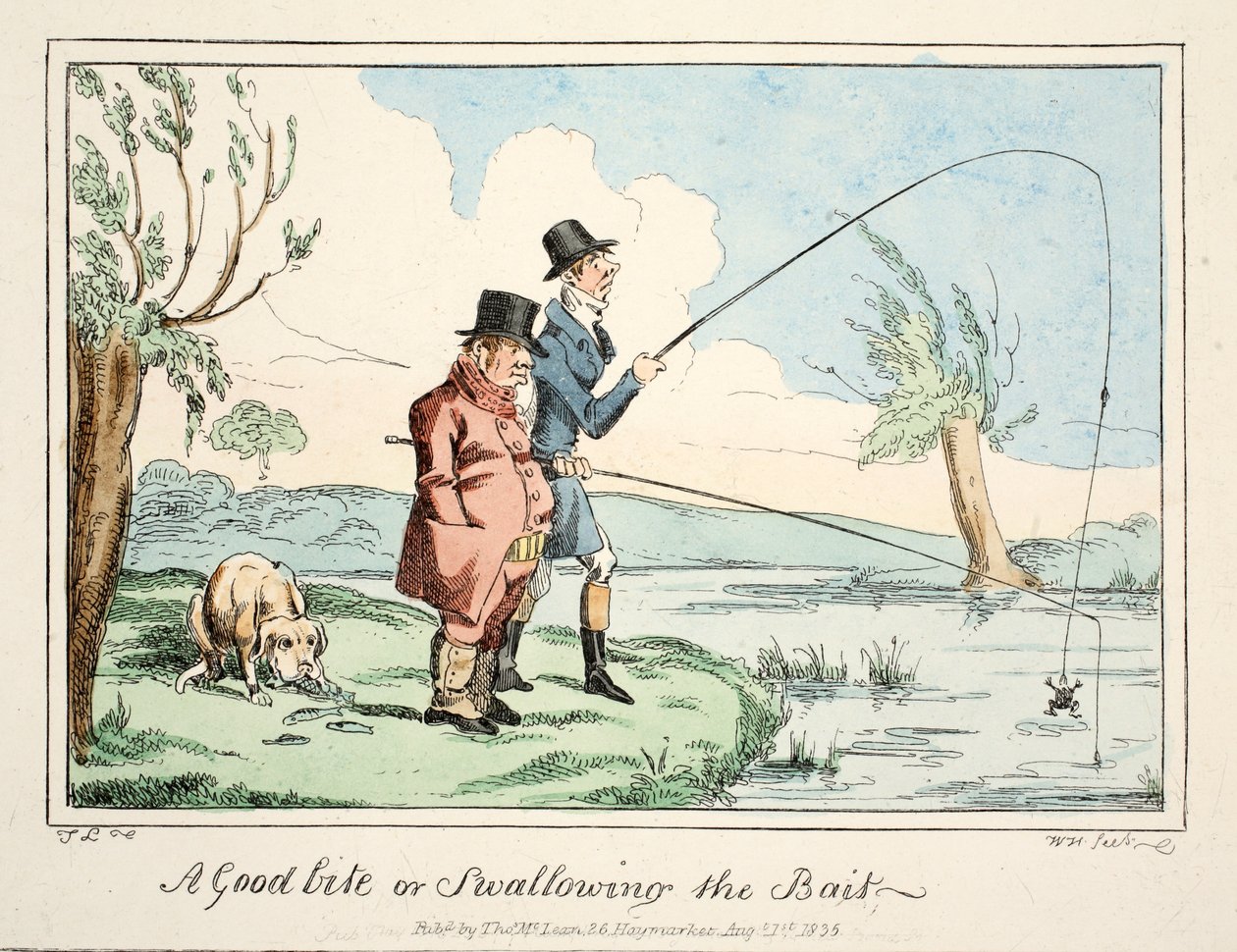 Egy jó falat vagy a csali lenyelése, kocsma. 1835 (kézzel színezett metszet) alkotó: English School