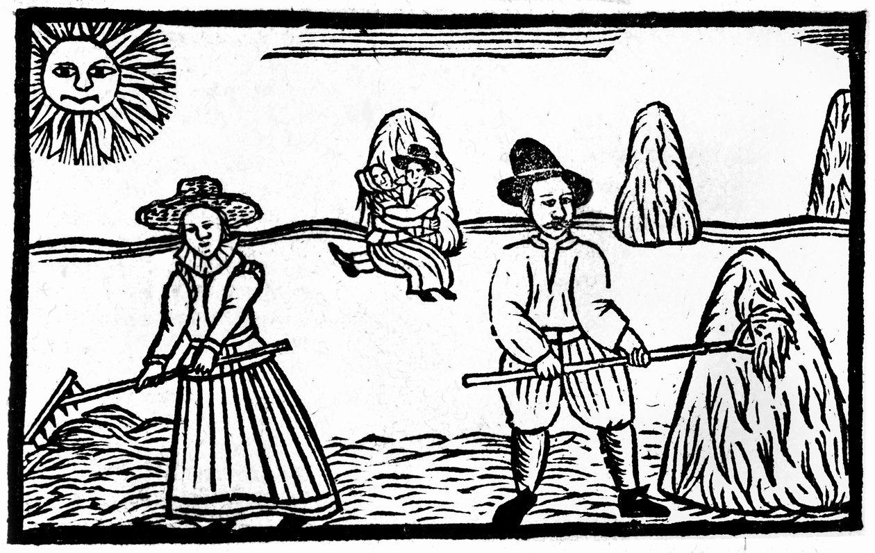 A betakarítási jelenet, illusztráció az "A Book of Roxburghe Ballads"-ból. alkotó: English School