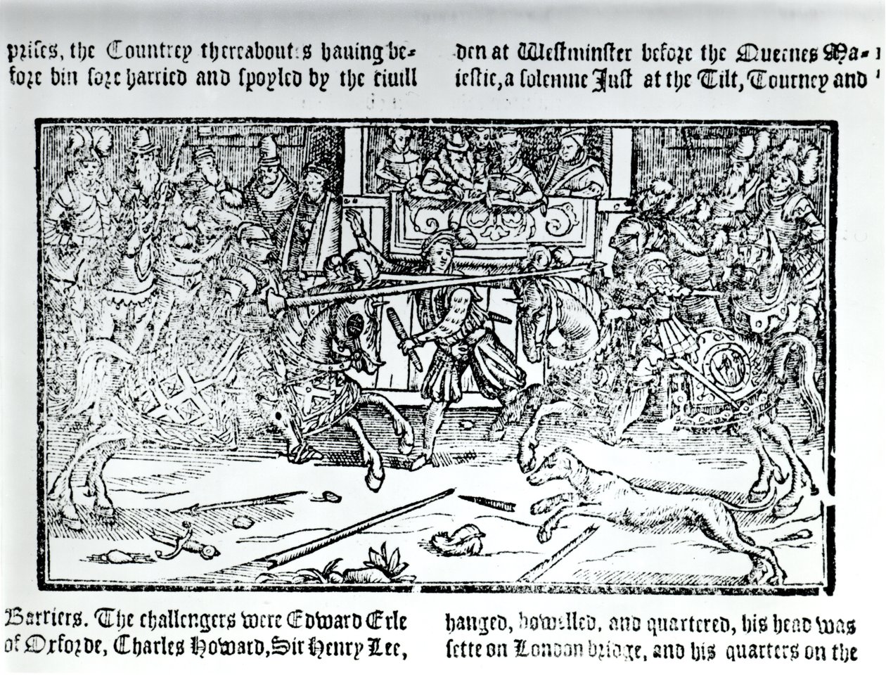 Egy lovagi torna, Holinshed "Anglia krónikáiból", 1577 alkotó: English School