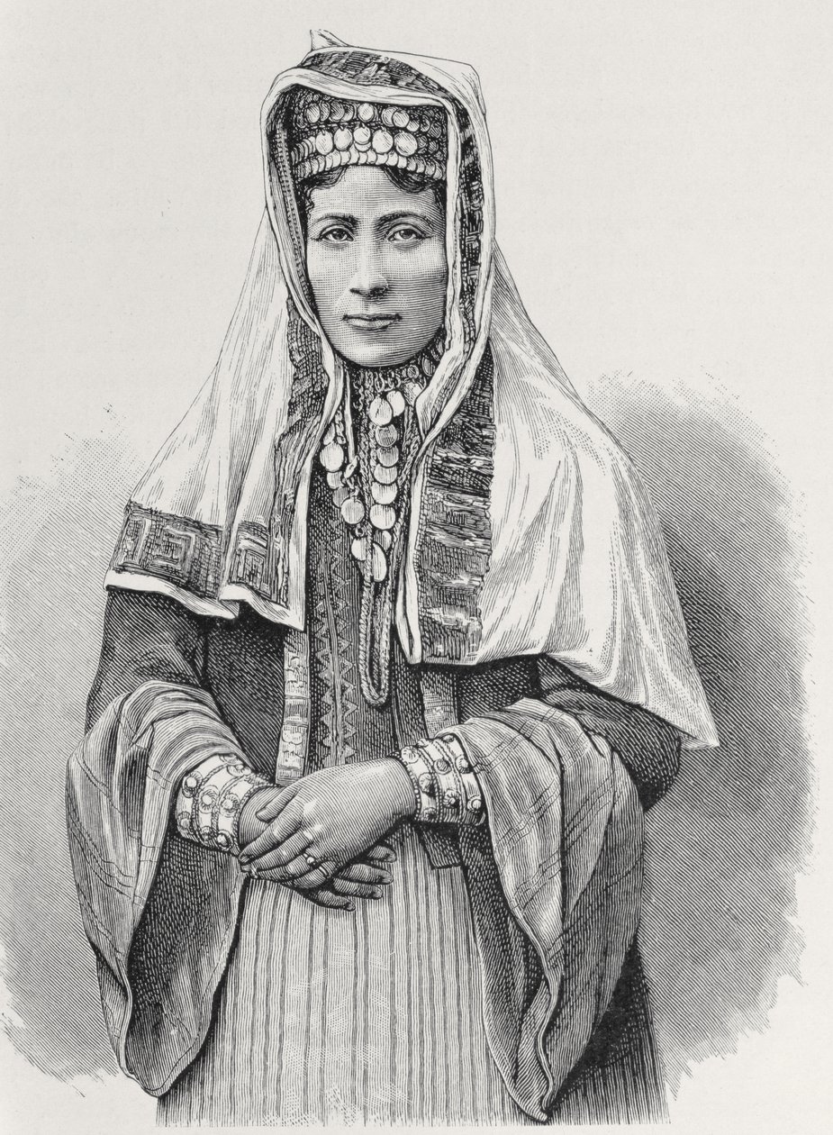Egy kurd nő, az „Az emberiség története” III. kötetéből, Prof. Friedrich Ratzel, 1898 (metszet) alkotó: English School