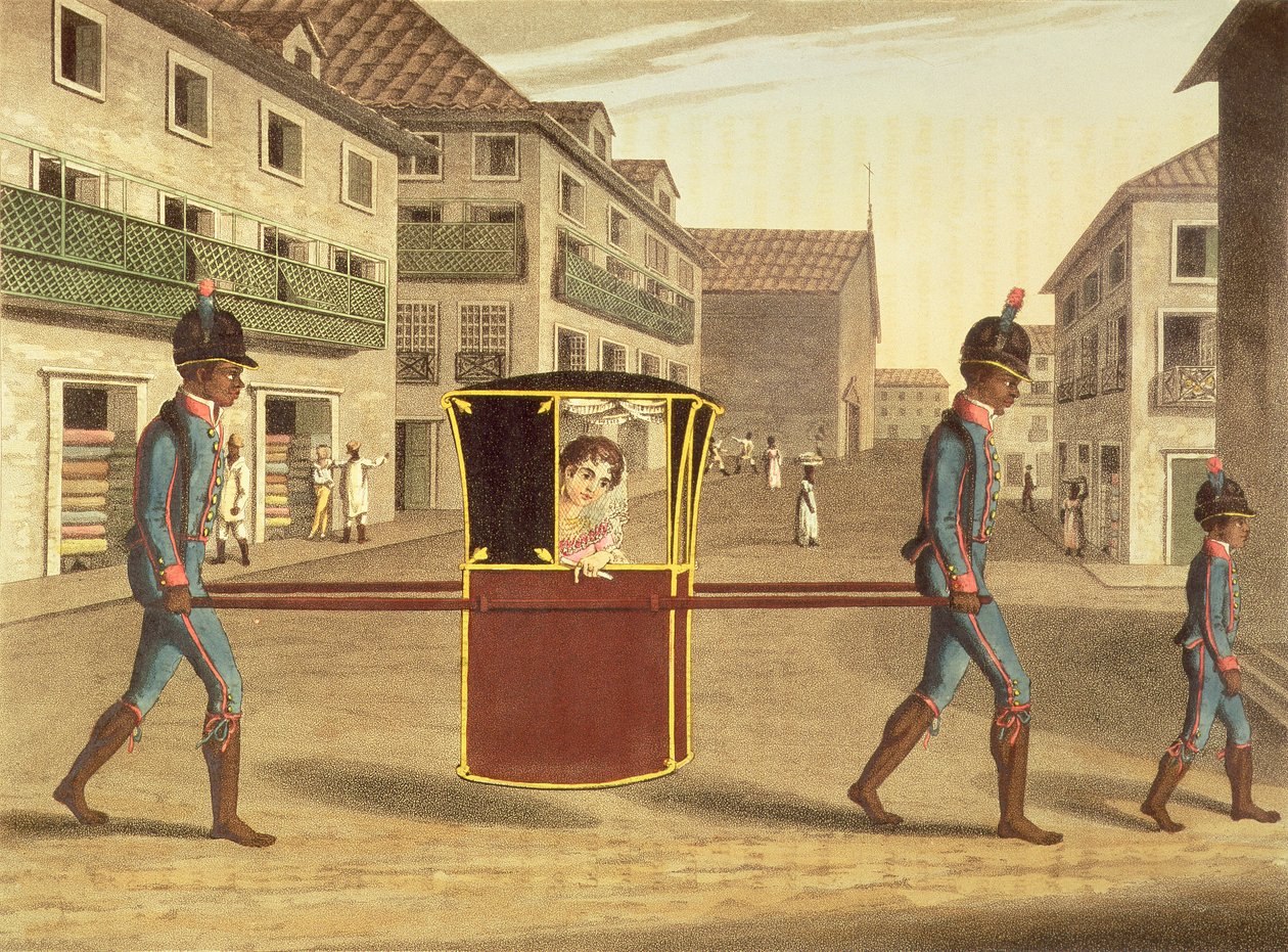 A Lady Going on a Visit, részlet a 6. tábláról, Henry Koster `Travels in Brazil