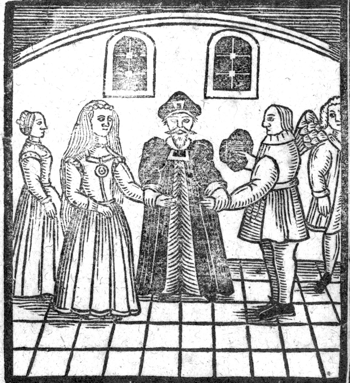 Házassági szertartás, illusztráció a Roxburghe-balladák könyvéből alkotó: English School