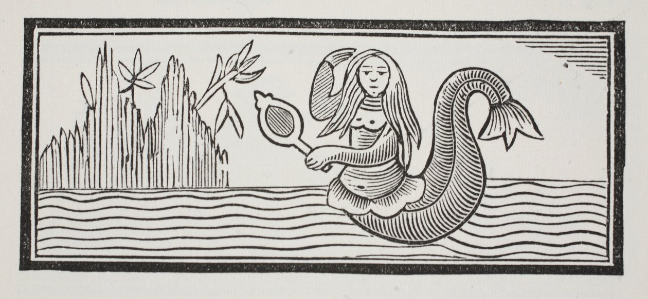 Egy sellő, amely a tengerészeknek a pusztulást jelzi, illusztráció a 18. századi fejezetből, John Ashton, pub. 1882 alkotó: English School