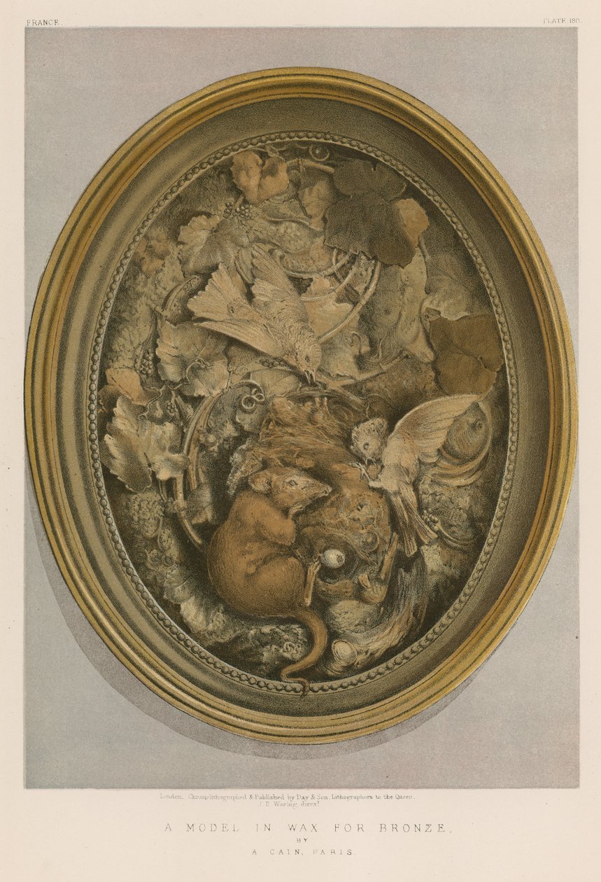 A Model in Wax for Bronze, A Cain, Párizs (kromolito) alkotó: English School