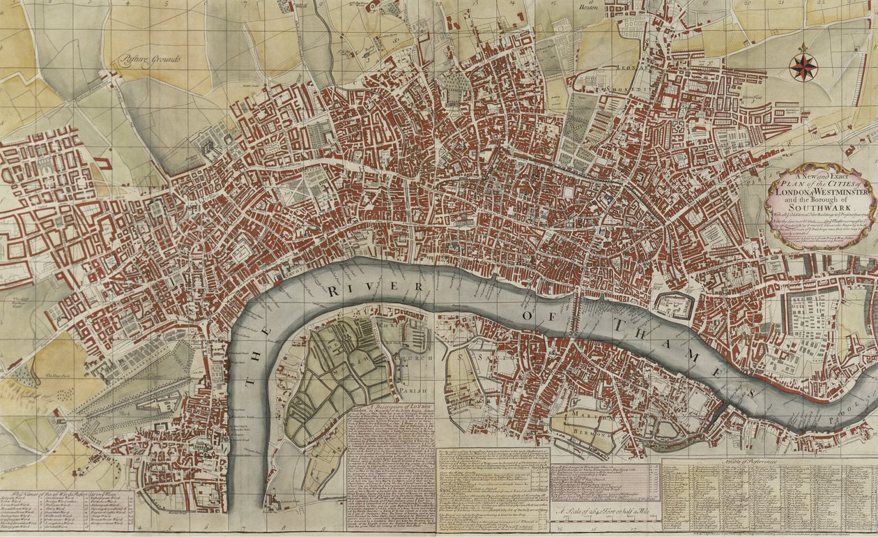 London és Westminster városainak, valamint Southwark kerületének új és pontos terve, 1725 alkotó: English School