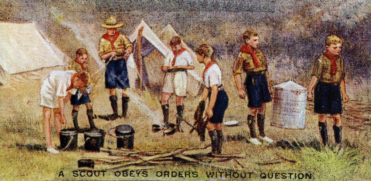 Egy cserkész kérdés nélkül engedelmeskedik a parancsoknak, 1929 alkotó: English School