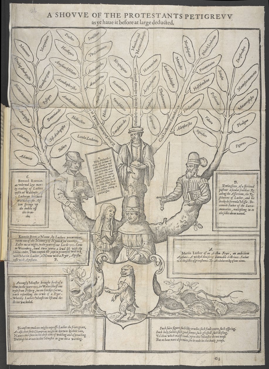 „A protestáns Petigrew bemutatója” illusztráció Thomas Stapleton „Staphylus apológiájából” alkotó: English School
