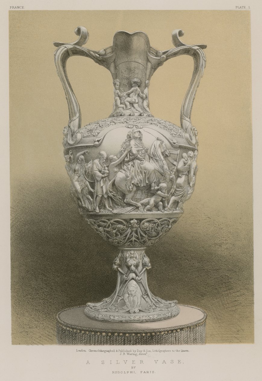 Rudolphi ezüst váza, Párizs (chromolitho) alkotó: English School