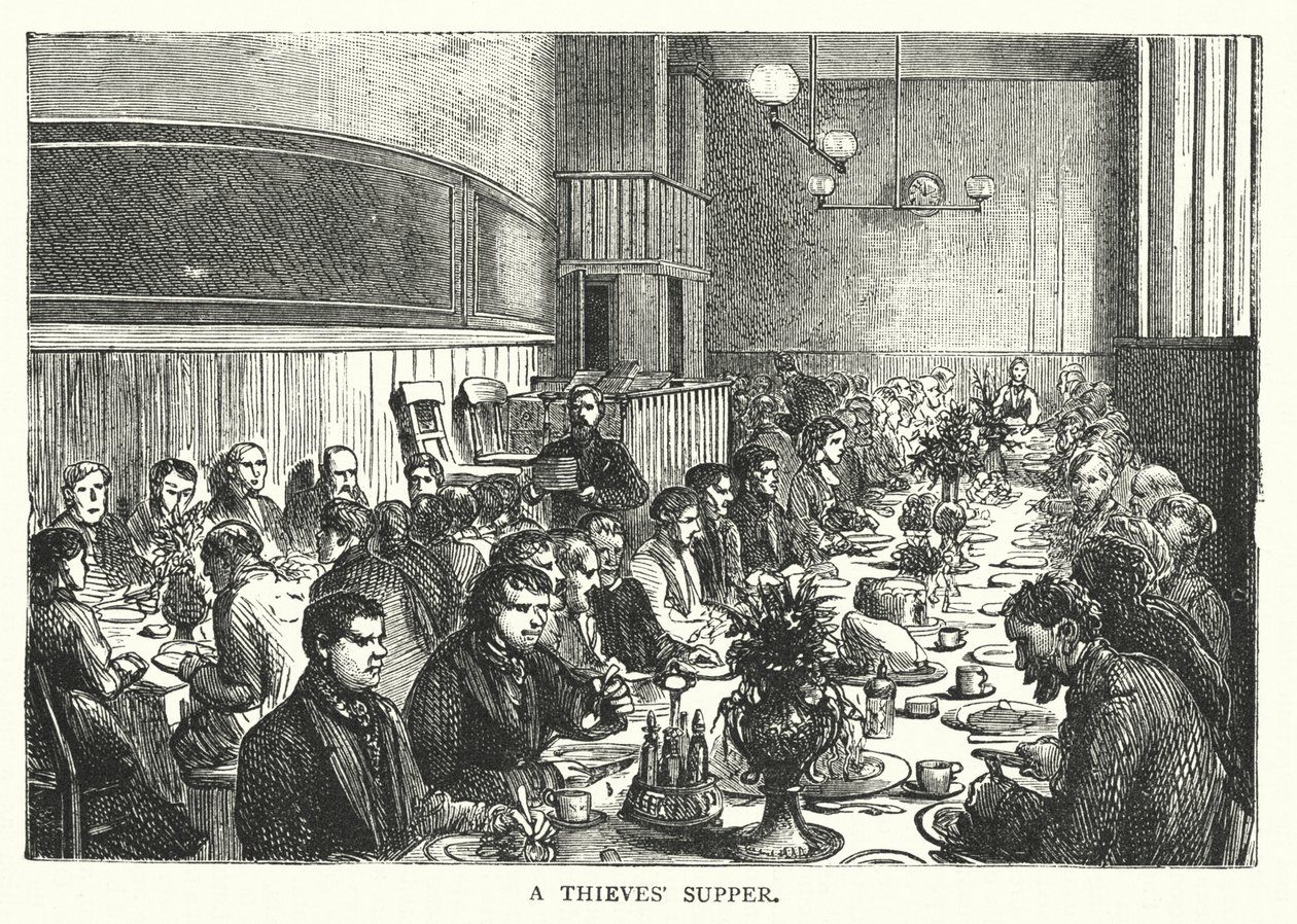 Tolvajok vacsorája (metszet) alkotó: English School