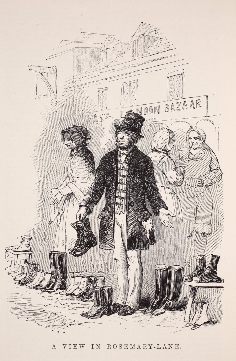 Kilátás a Rosemary-Lane-en, illusztráció a London Labor and London Poor-ből, Henry Mayhew, pub. 1862 alkotó: English School