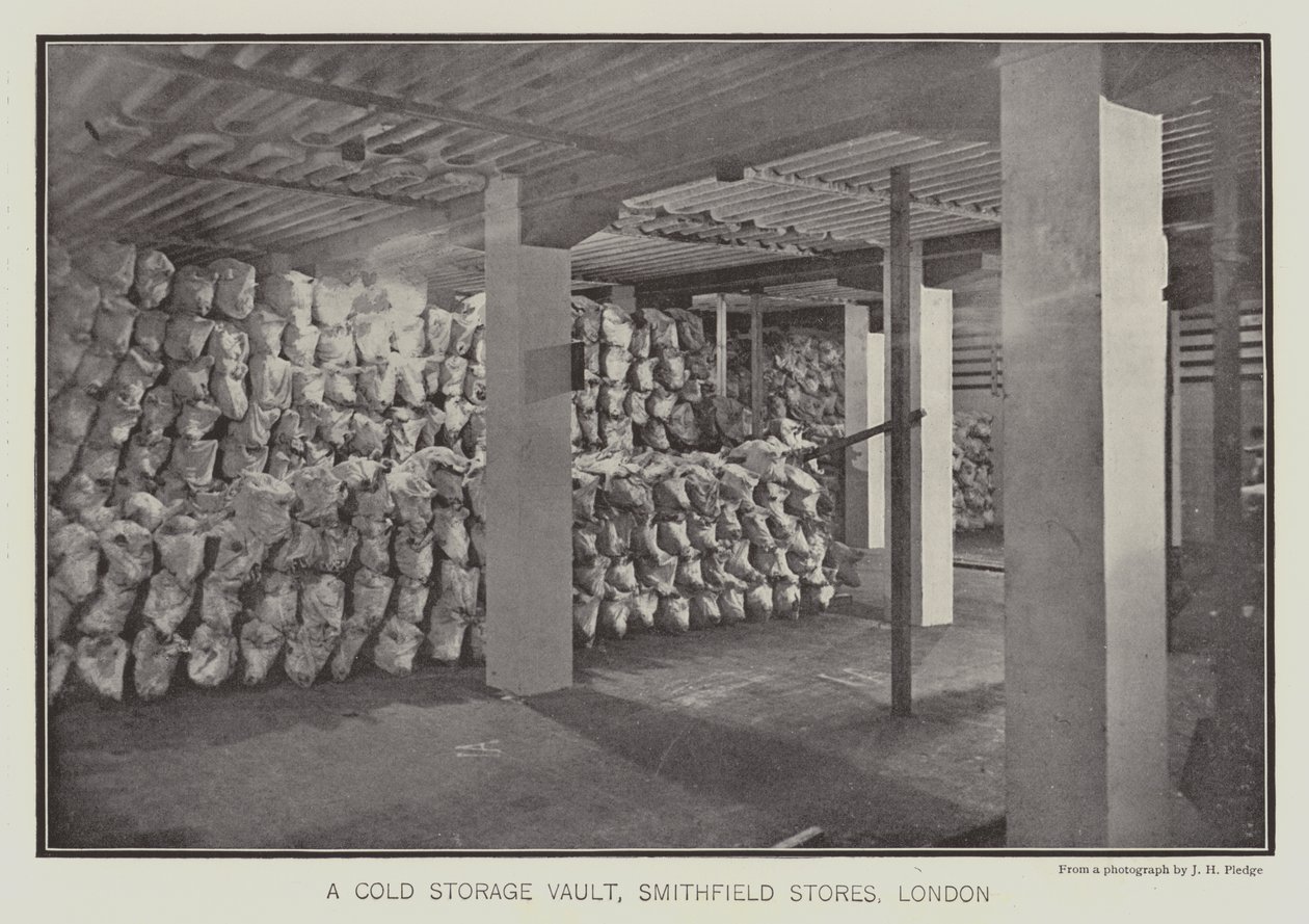Hűtőszekrény, Smithfield Stores, London (fekete-fehér fotó) alkotó: English School