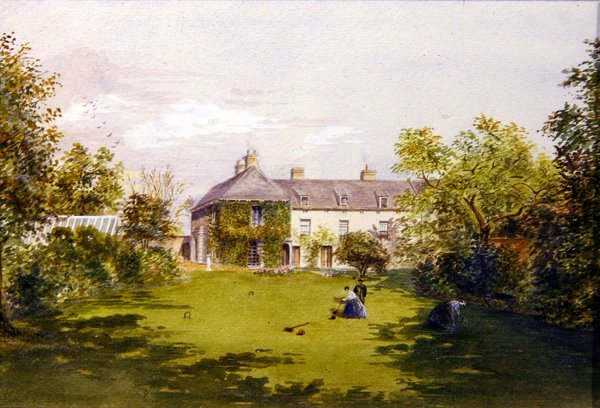 Egy vidéki villa, 1840 körül (akvarell, papír) alkotó: English School