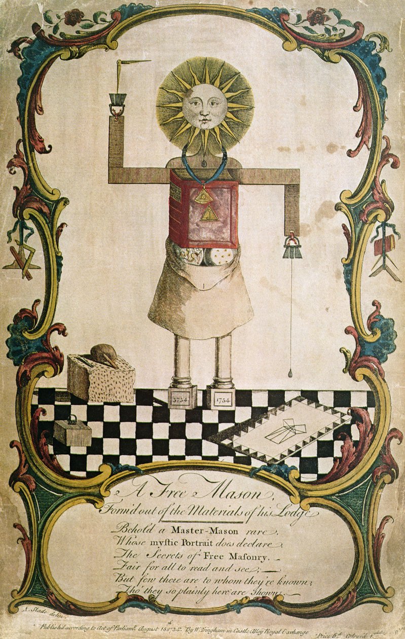 Egy szabadkőműves páholyának szerszámaiból kovácsolt, 1754 alkotó: English School
