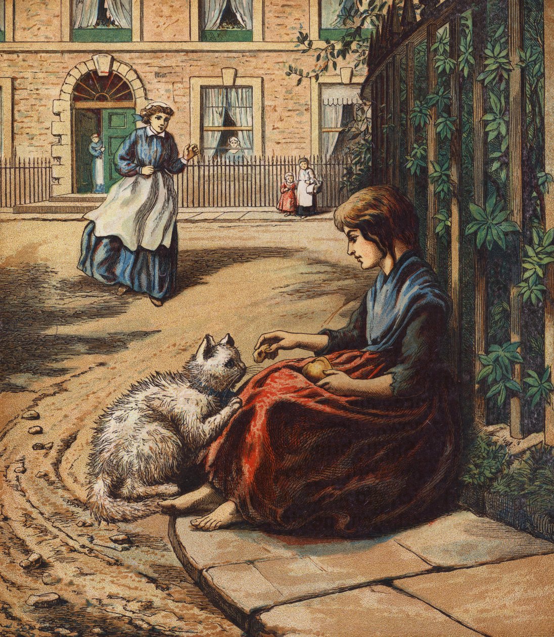 Egy barát a szükségben (színes litográfia) alkotó: English School