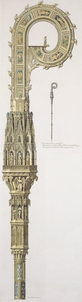 Wykehami Vilmos (kb. 1320-1404) 1785-ben publikált crozier geometriai kiemelkedése alkotó: English School