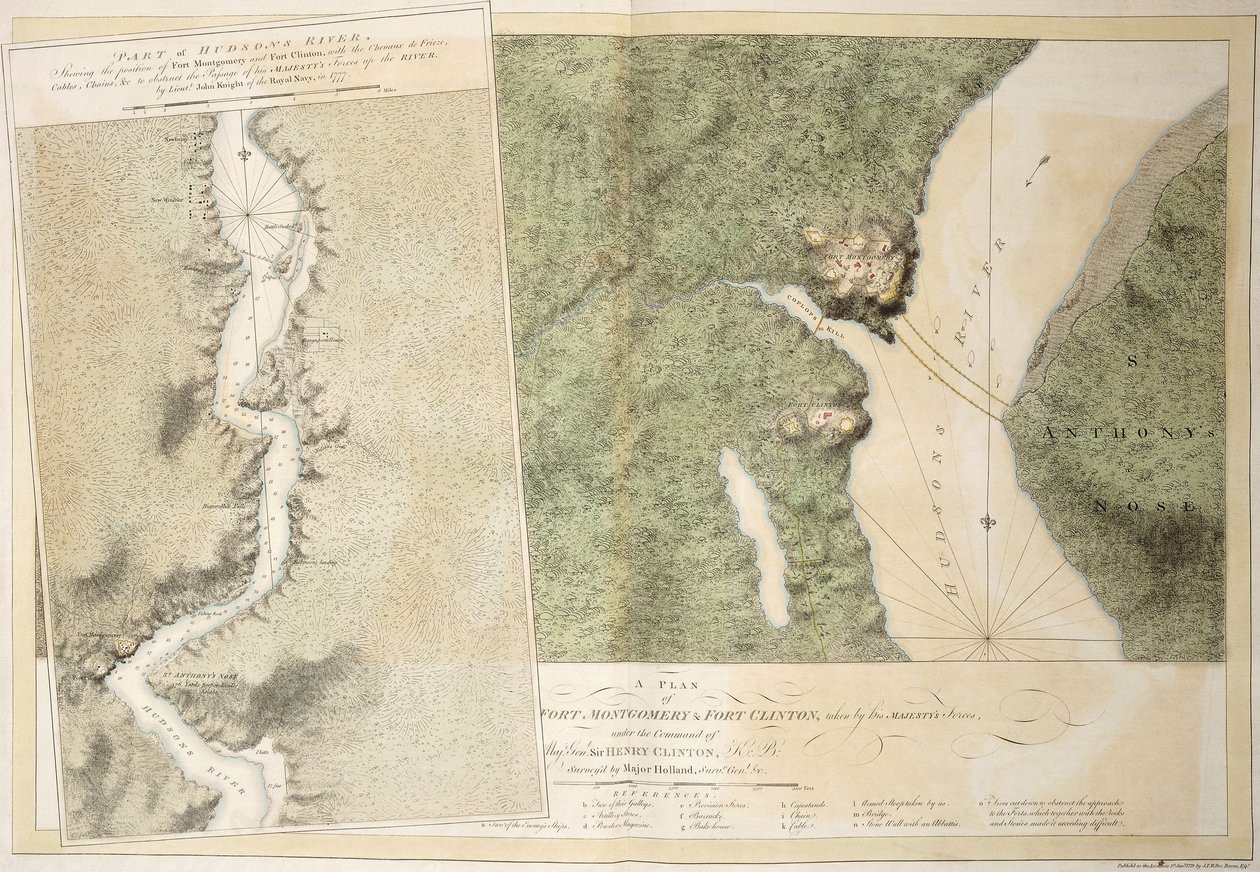 Fort Montgomery és Fort Clinton terve, 1774-1779 alkotó: English School