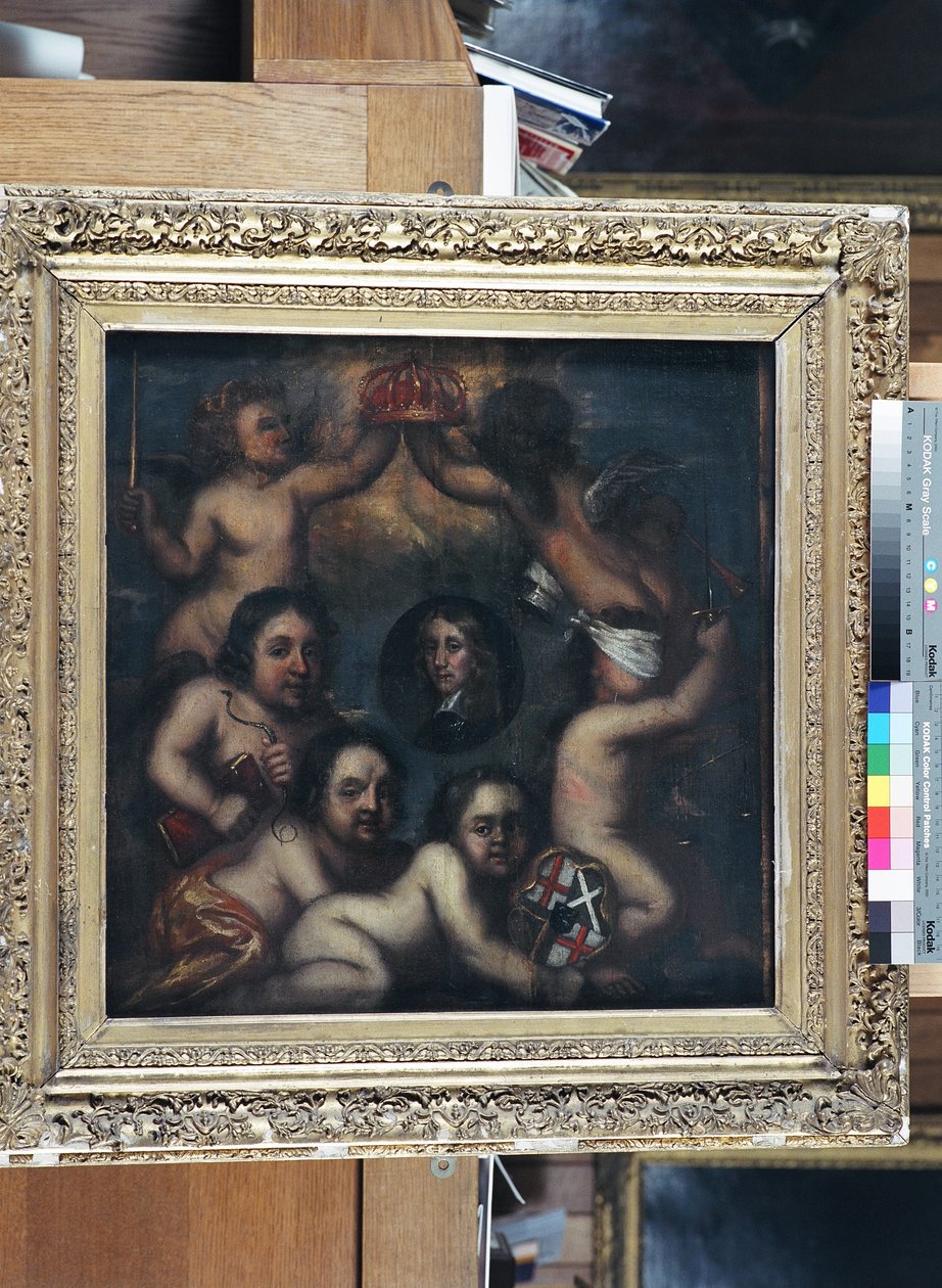 Egy szatíra Richard Cromwellről, akinek a koronát felajánlották, 1659 körül (olaj, tábla) alkotó: English School