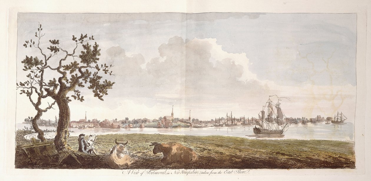 Portsmouth képe New Hampshire-ben, az East Shore-ról, 1774-1779 alkotó: English School